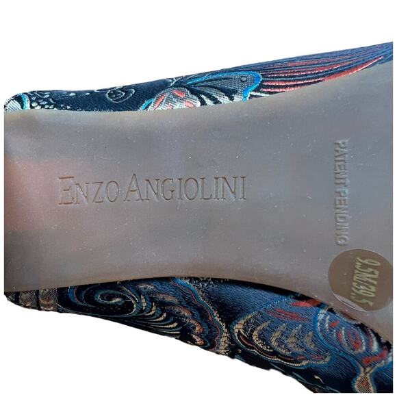 ENZO ANGIOLINI Gilian Women's 9.5 Brocade Floral Mules Black Print Fabric - Picture 14 of 16